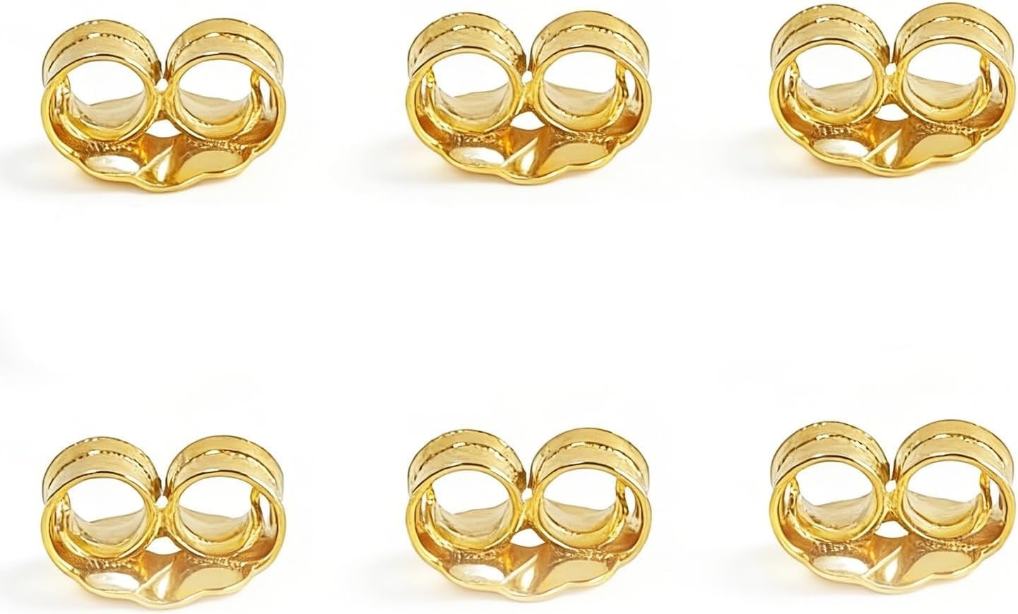 14K Gold Earring Backs for Stud Earrings - Yellow Locking (3 Pairs)