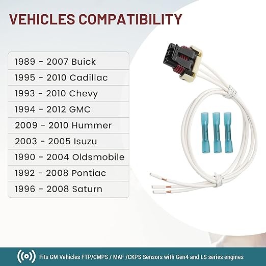PT2782 Crank Sensor Pigtail Plug, 3-Wire Multi-Purpose Crankshaft Position Senso