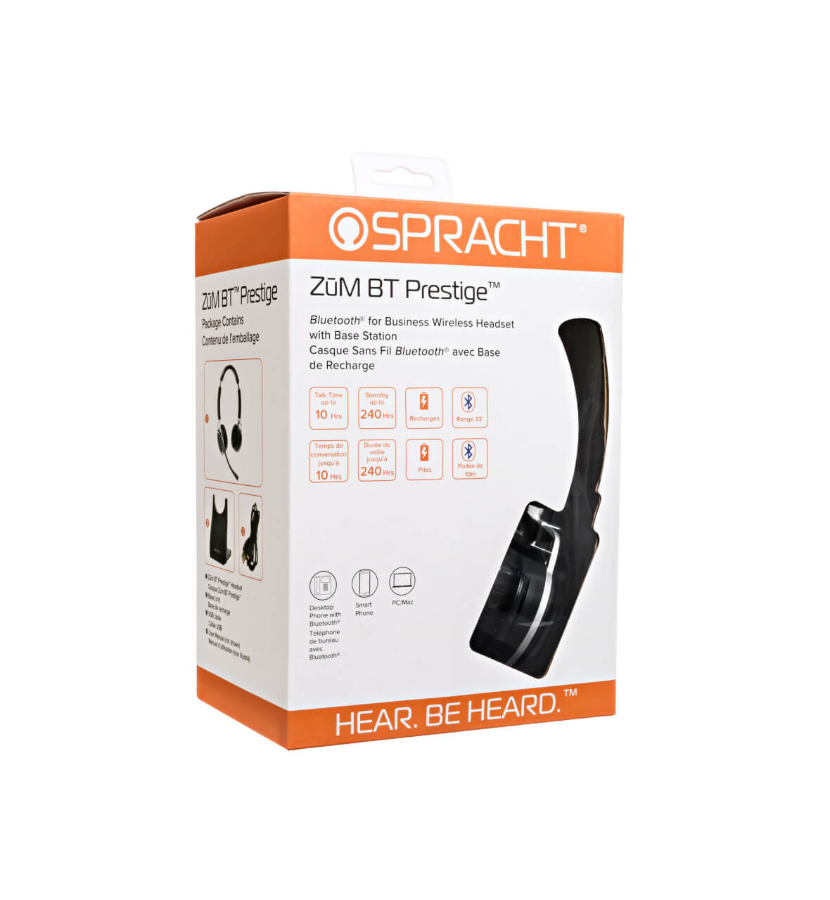 Spraccht Zum Prestige 410 Combo Bluetooth /USB  Wireless Headset w/Base Station