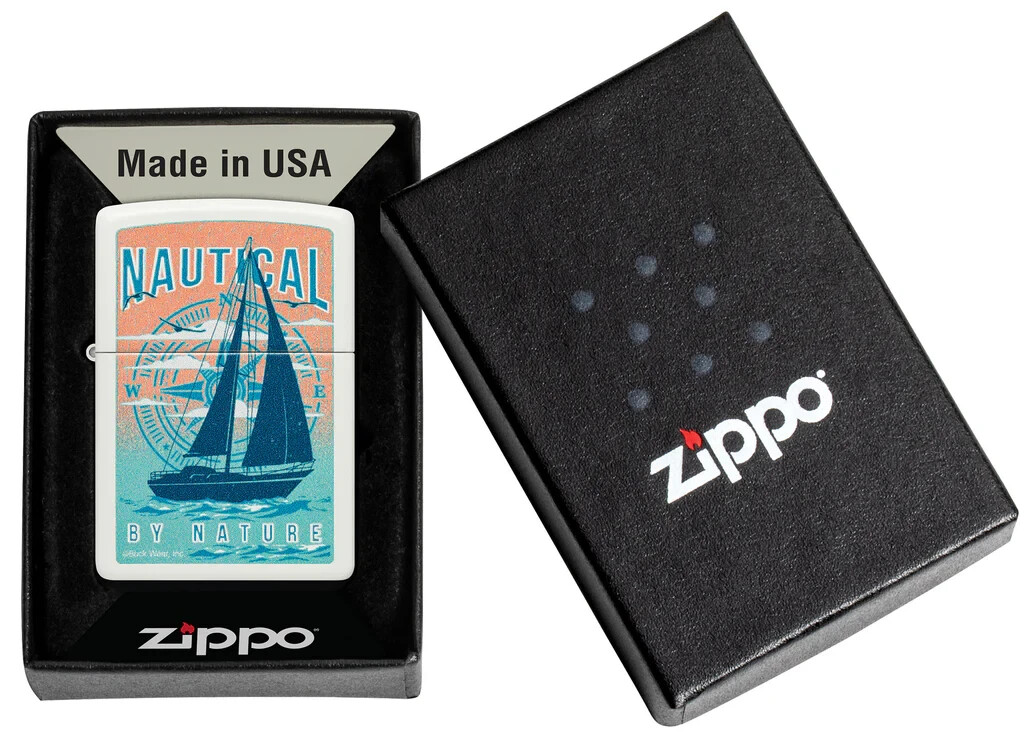 Zippo Meet Buck Wear Nautical By Nature White Matte 46150