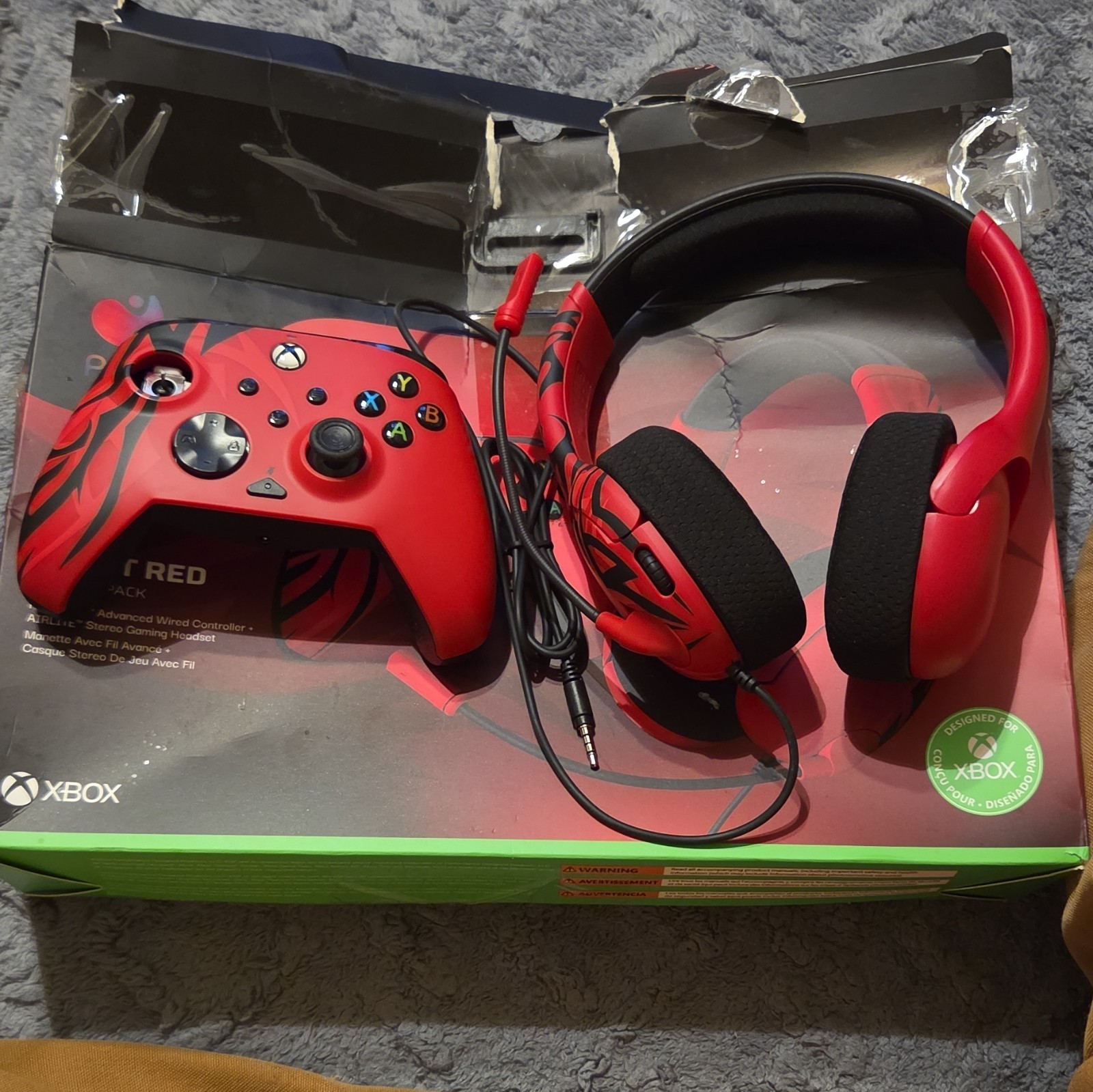 PDP Spirit Red Xbox Controller Headset Bundle Pack Rematch Airlite As Is Repair