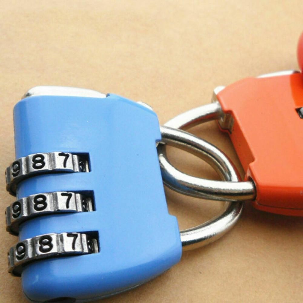 Travel Luggage Padlock Mini 3 Digit Combination Suitcase Security Cable Lock B
