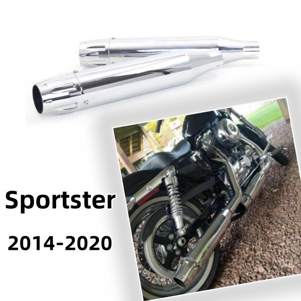3in. Slip ons Exhaust Pipes Muffler For Harley Sportster XL883N 14-23 XL1200X