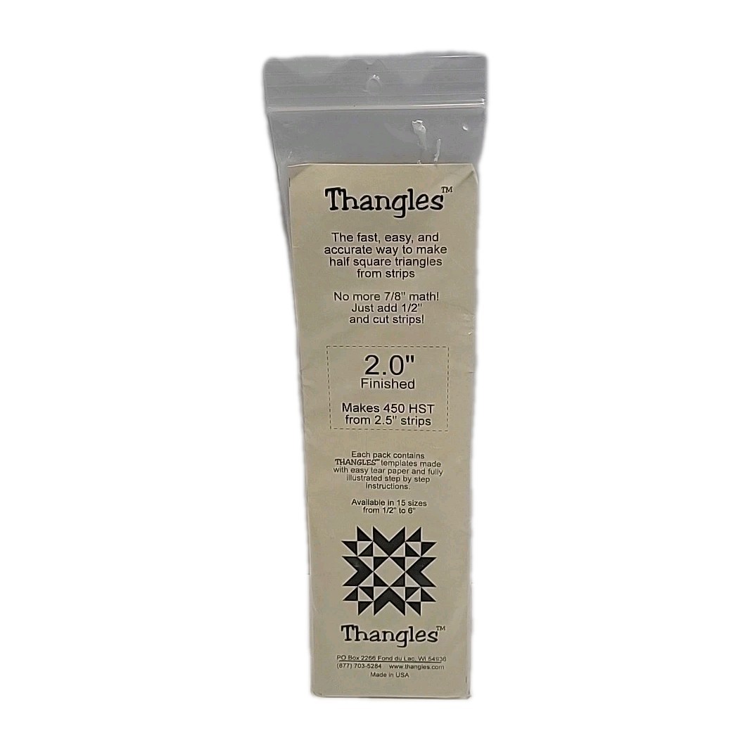 THANGLES 2.0” Quilting Template, Accurate Triangles from Strips, Easy Tear Paper