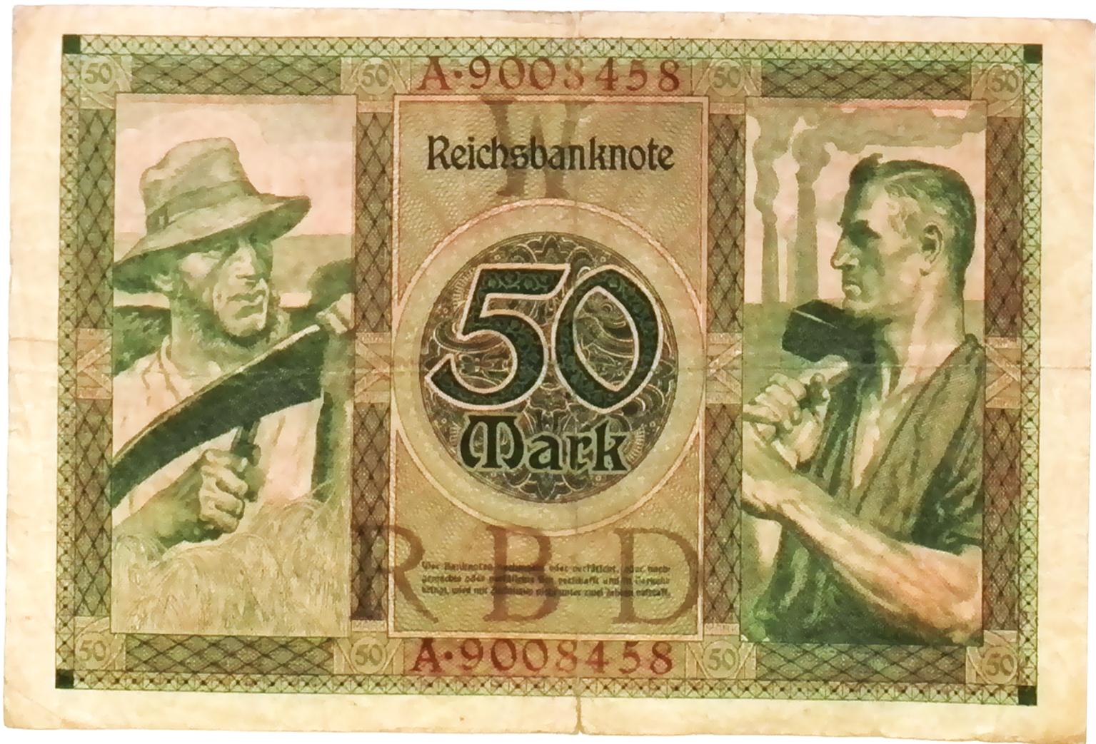 1920 Germany Weimar Republic 50 Mark Banknote