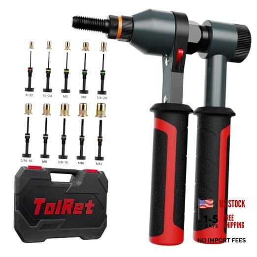 Rivet Nut Tool Rivet Nut Kit, Rivnut Tool Kit with 10 Metric and SAE black
