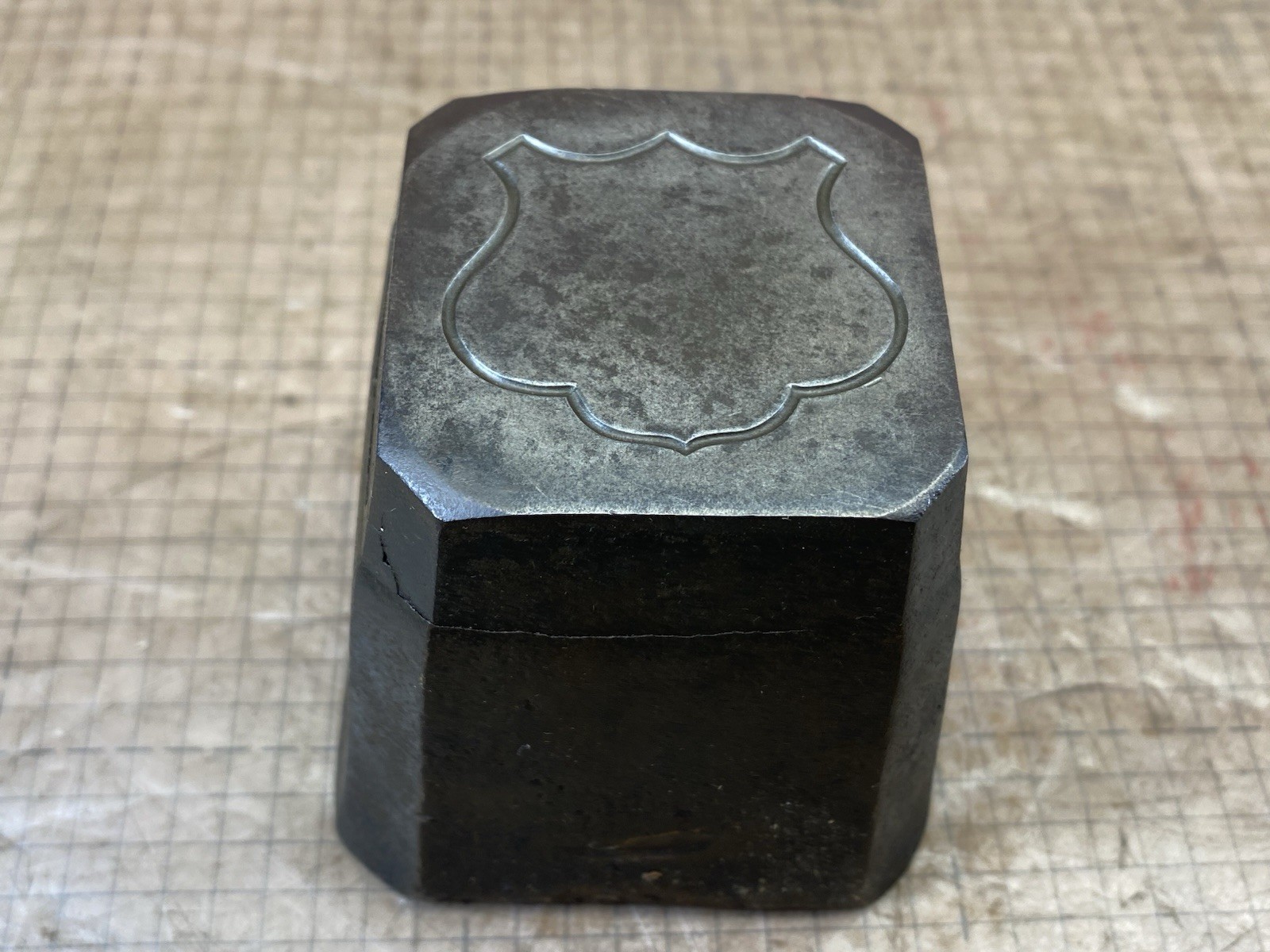 Obsolete 1800s Antique Die Detroit Police Ranger Badge Frame Anvil Block Old 12B