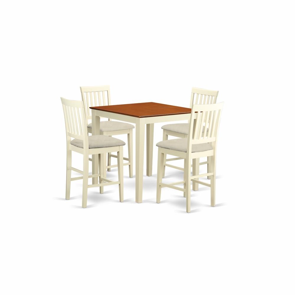 VERN5-WHI-C 5 Pc counter height pub set - counter height Table and 4 Kitchen...