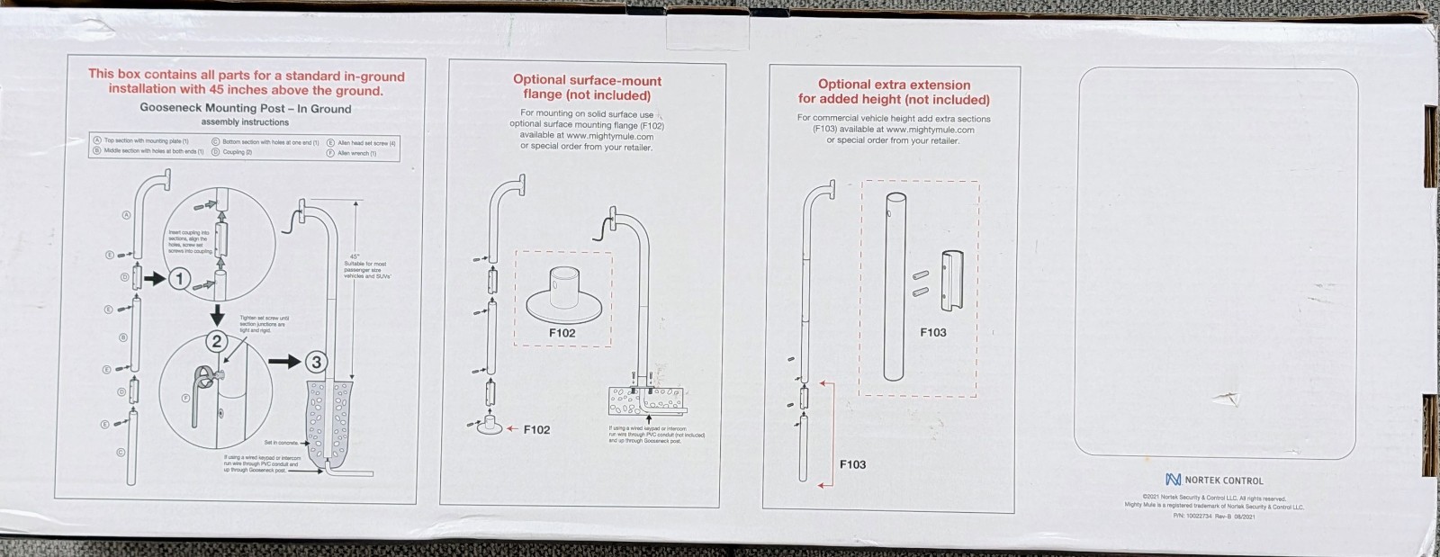Mighty Mule FM100 Keypad/ Intercom Mounting Post - Black - New Open Box