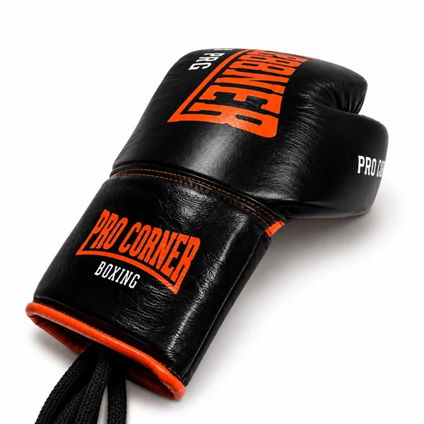 Pro Corner Boxing Leather Lace Up Gloves