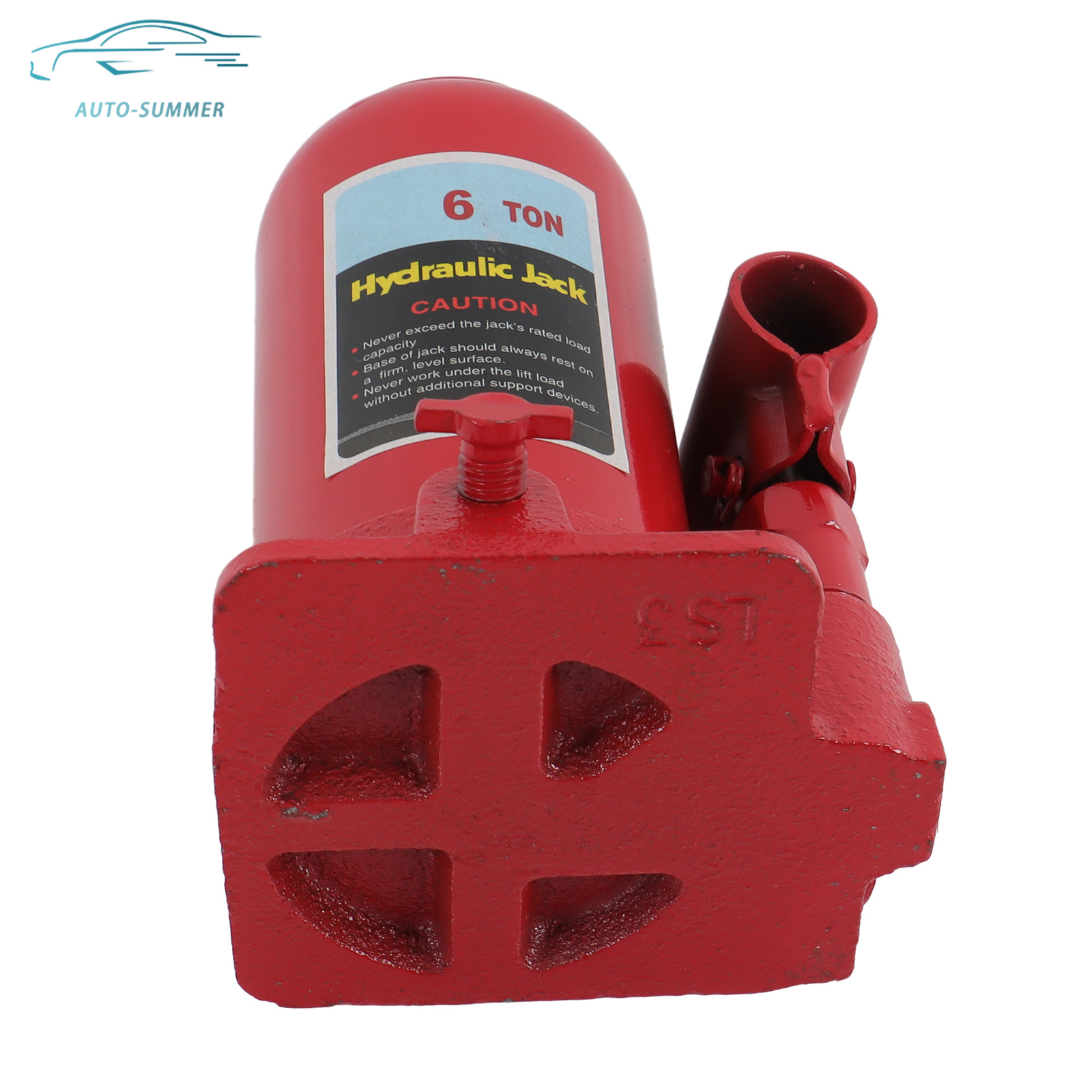 Red 6Ton Welded Portable Bottle Jack Heavy Duty Car Lift Repair Tool