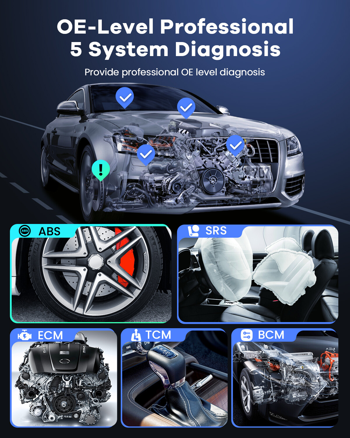 MUCAR CS5 Car OBD2 Scanner Code Reader Engine ABS SRS TCM BCM Diagnostic Tool