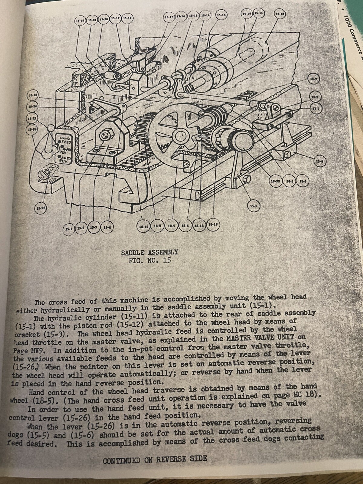 Thompson Hydraulic surface grinder operators manual