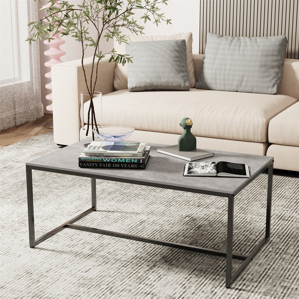 Rectangular Coffee Table Sintered Stone Cocktail Table For Living Room Apartment