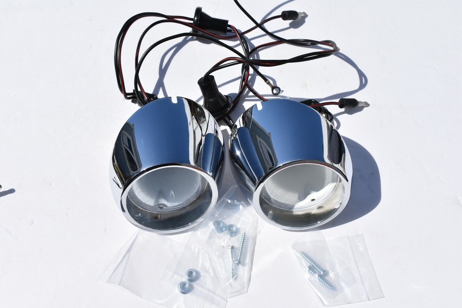 1964 1965 1966 Mustang 2 Back Up Light Housings with Wiring Assembly, Pair
