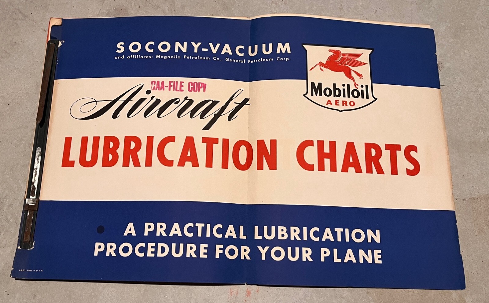 Mobiloil Aero Socony-Vacuum Aircraft Lubrication Charts Book c. 1940s WWII era