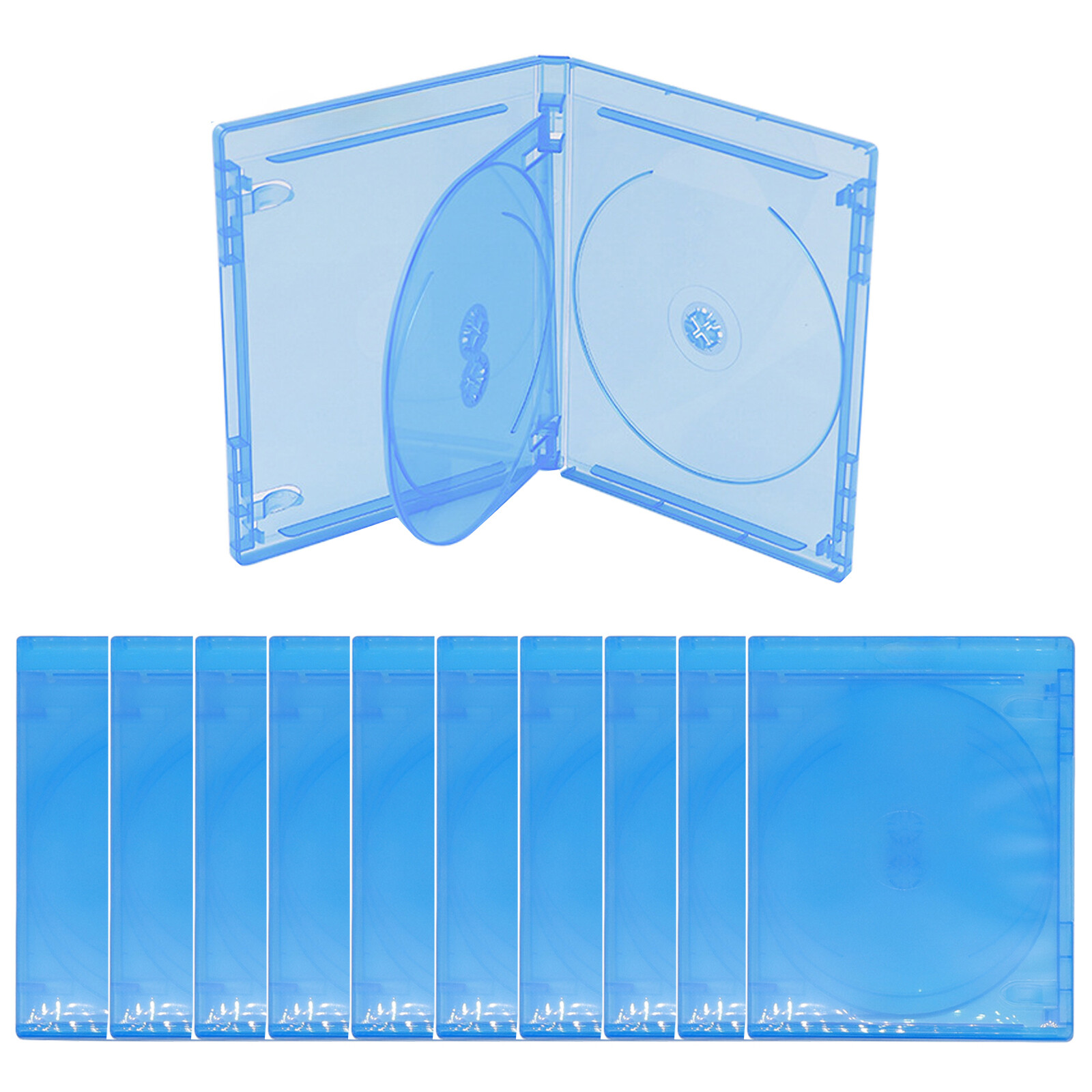 Triple 3-Disc Cases 12mm Thickness with Screen Wrap Around Clear Plastic Sleeves