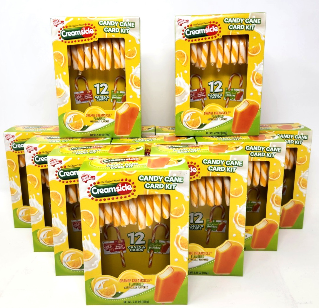 CREAMSICLE CANDY CANES 5.29 oz  ( 150g )  pack of 12 B.B 06/19/2027