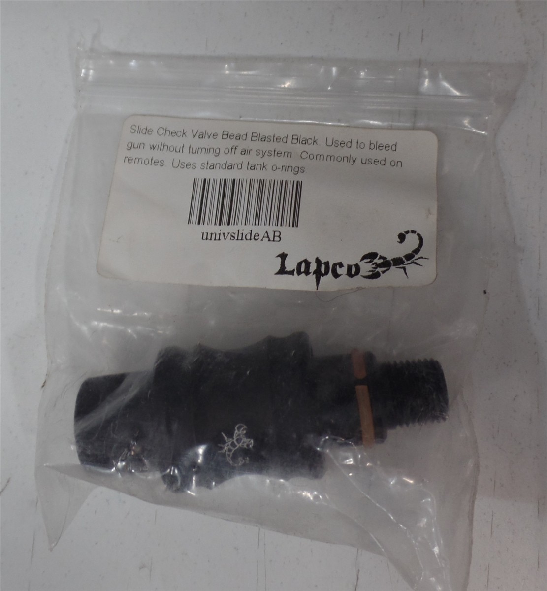LAPCO Paintball UnivslideAB Slide Check Valve Bead Blasted Black NEW
