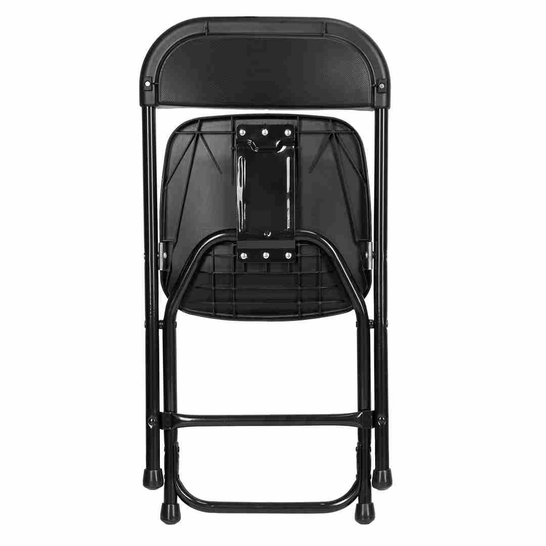 Kids Black Folding Chair (Steel-Poly Chair) by Chivari