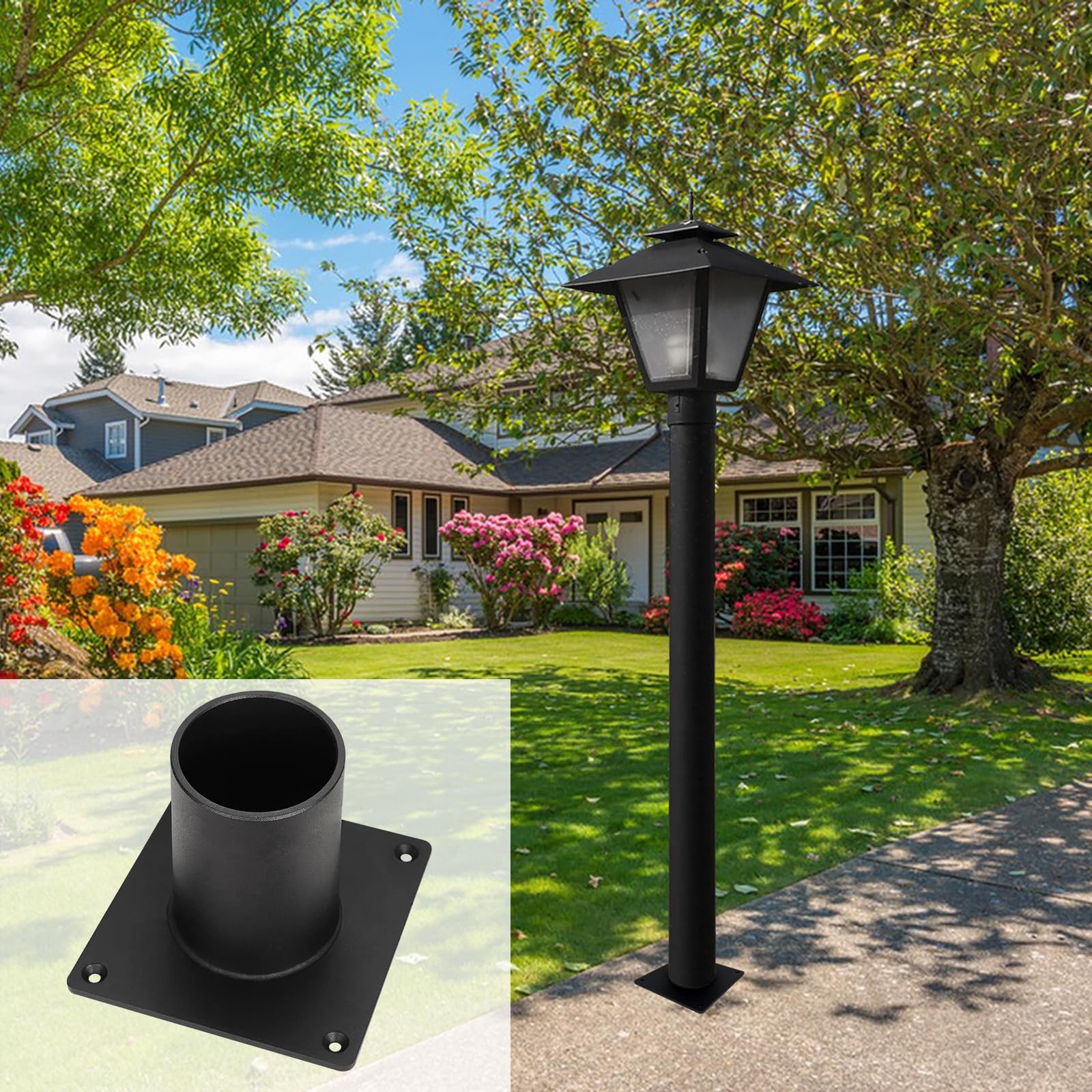 Heavy Duty Pier Mount Adapter for 3 Surface Mount Post, Mounting Hardware