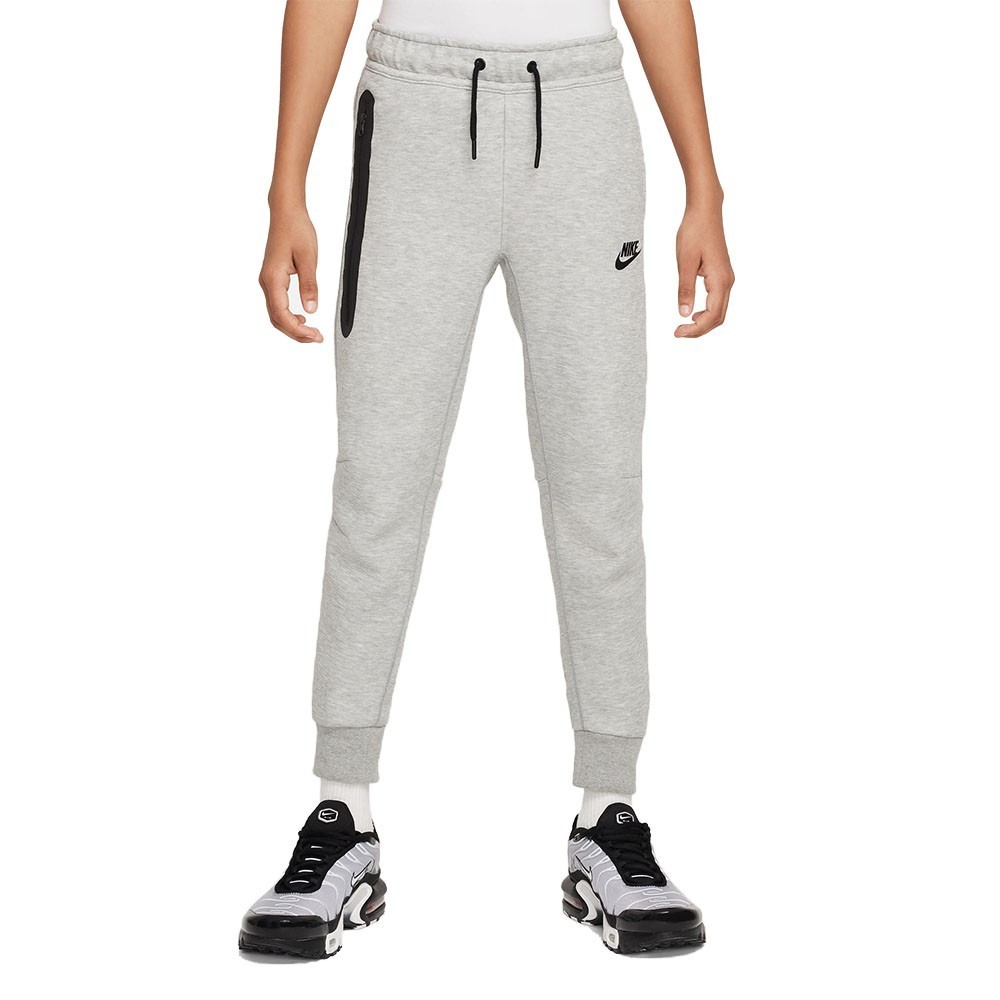 Nike Sportswear Tech Fleece Joggers Boys Gray Heather Drawstring Waist FROG28