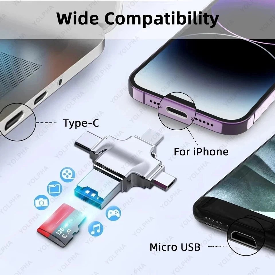 USB 3.0 Flash Drive 128GB Type C Memory Photo Stick for iPhone Android iPad lot