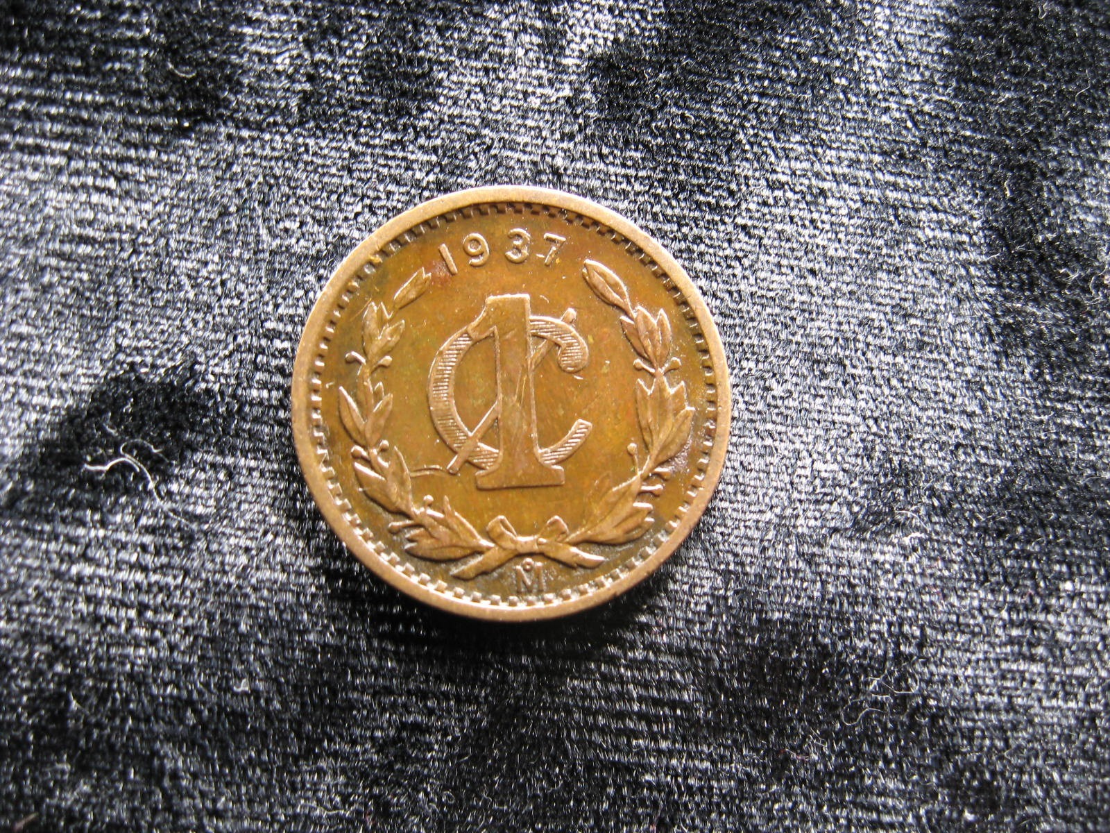 small old world coin MEXICO 1 centavo 1937 KM415 Eagle (301)
