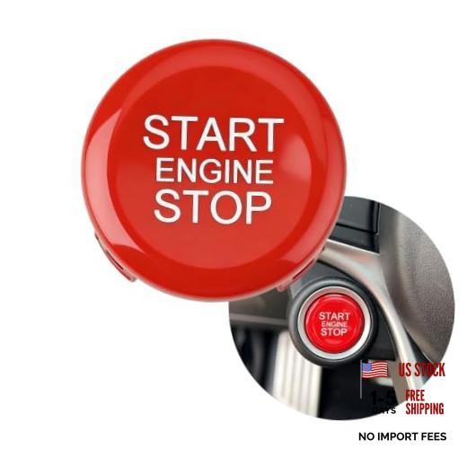 ANGELGUOGUO ABS Car Engine Start Stop Switch Button Cover Trim Replacement Red