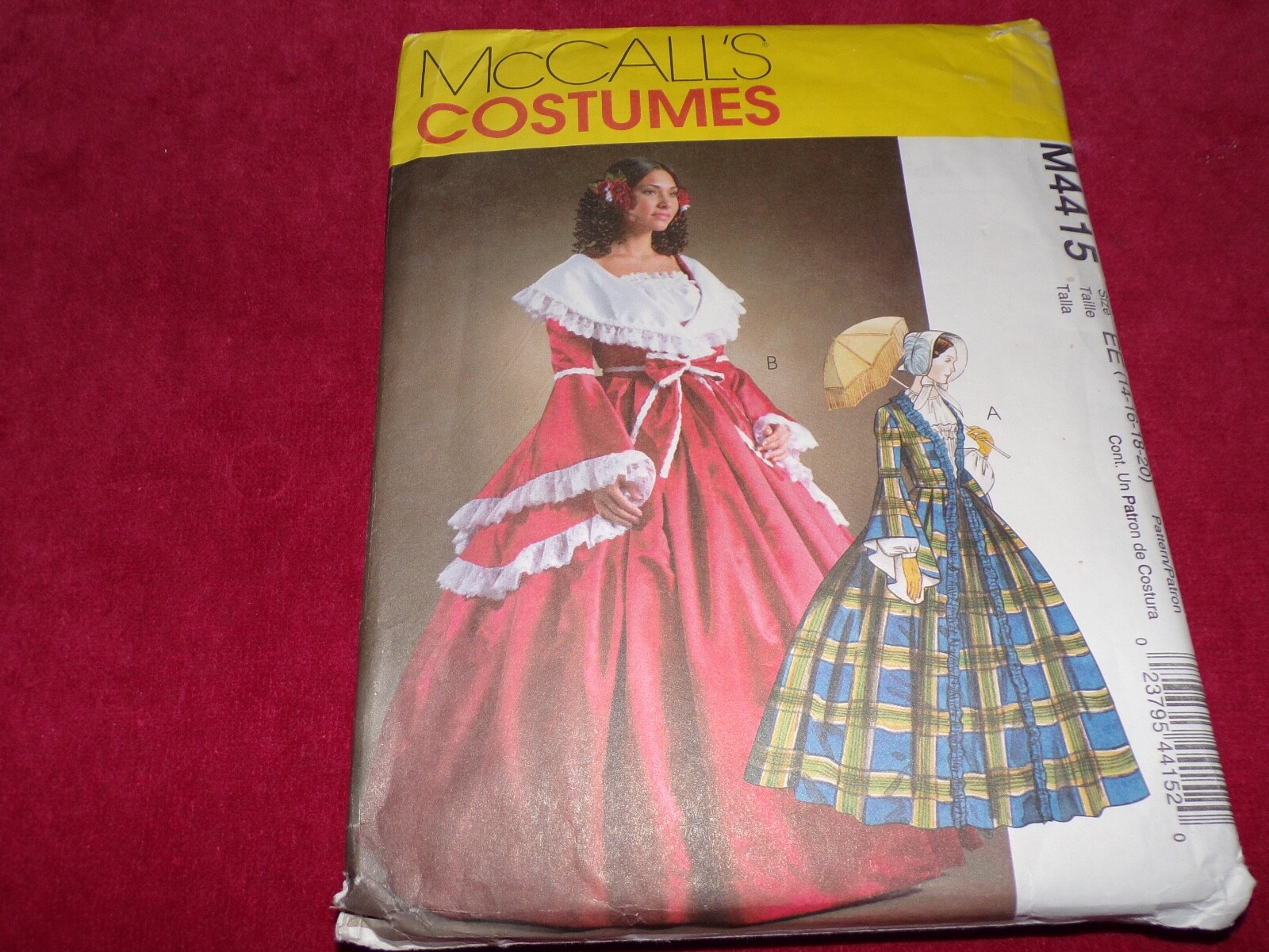 🌺 McCALL'S #M4415-LADIES CIVIL WAR-GONE WITH THE WIND COSTUME PATTERN  6-20 FF