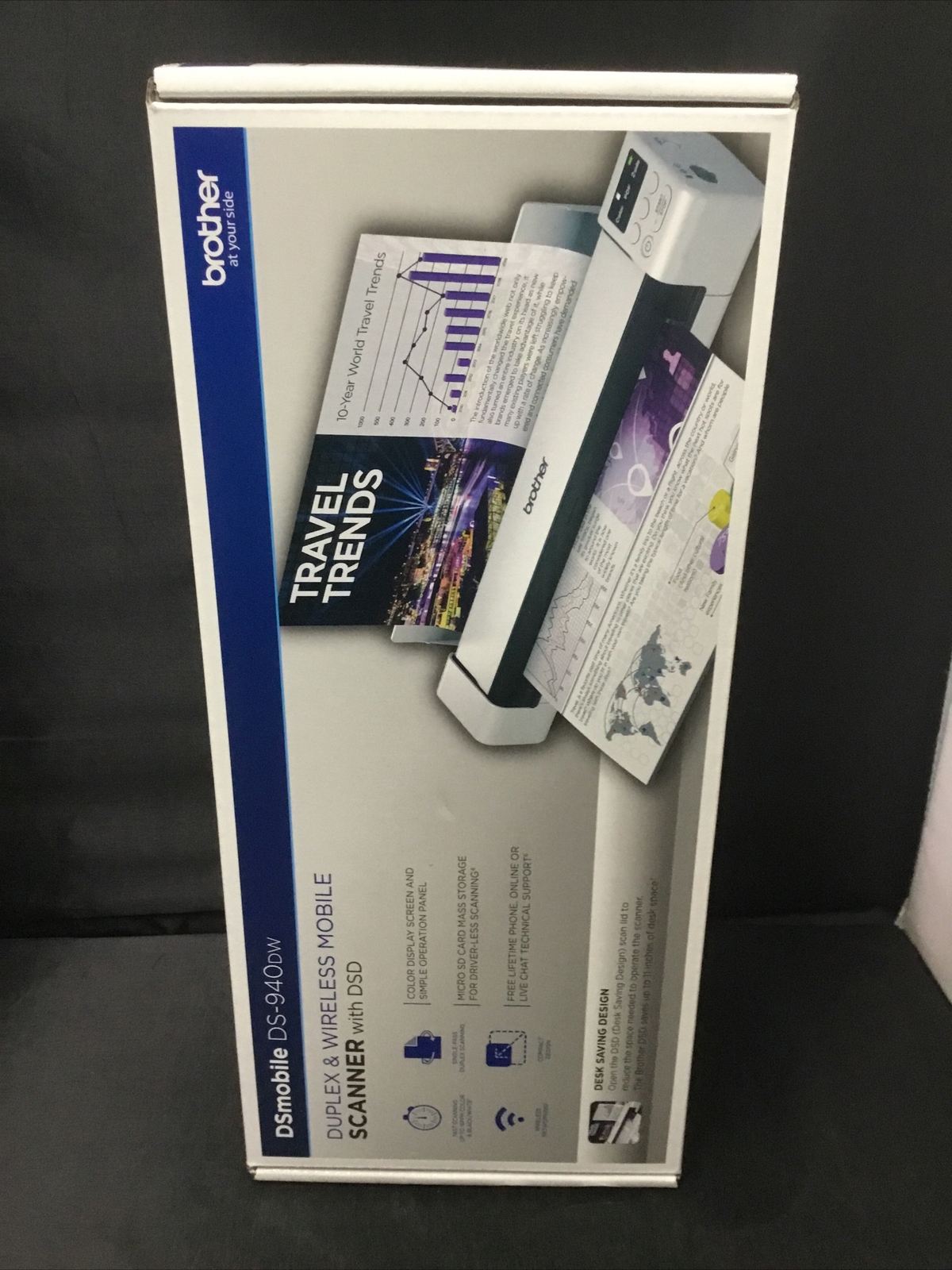 Genuine Brother DS-940DW Compact Wireless Duplex Mobile Document Scanner - White