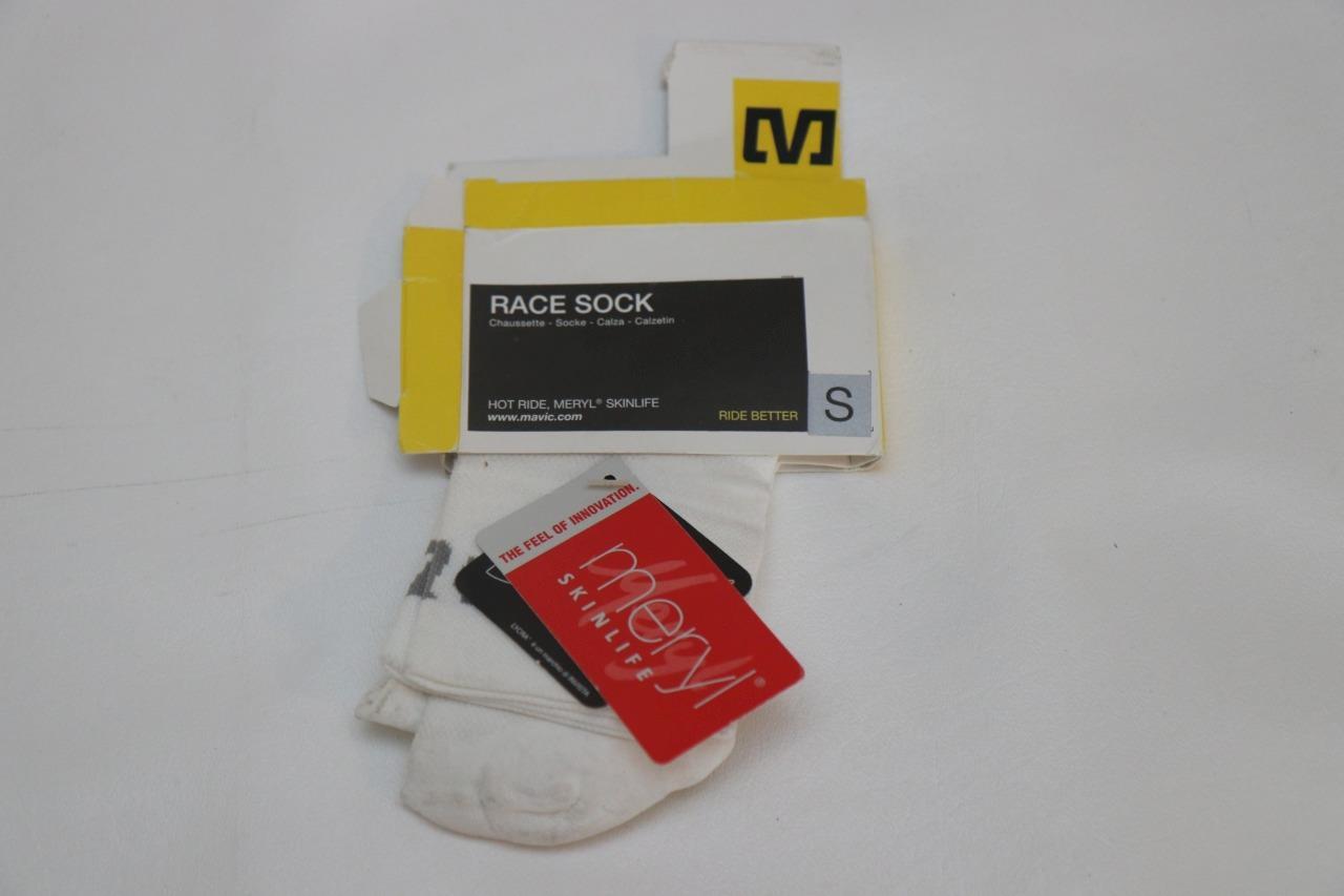 New Mavic Race Cycling Sock Small White 35-38 Road Bike Meryl Skinlife
