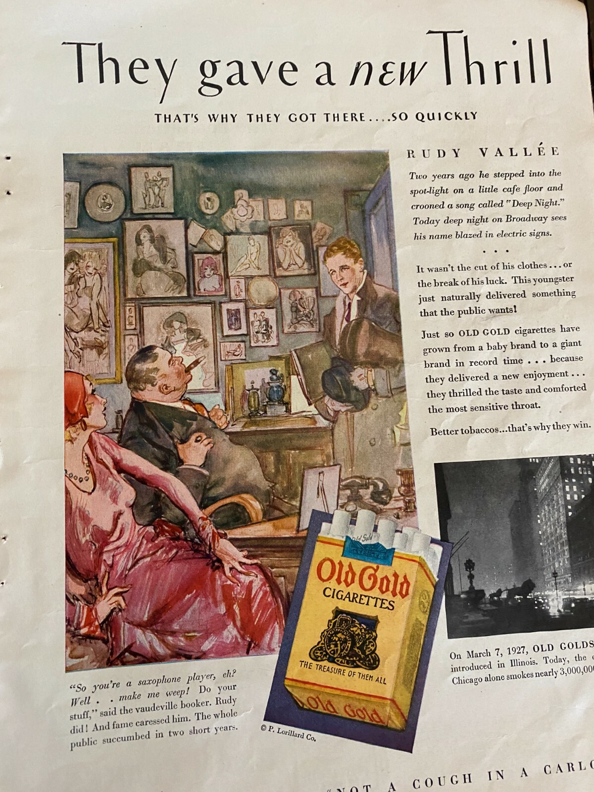 Old Gold Cigarettes, 1930, Full Page Vintage Print Ad