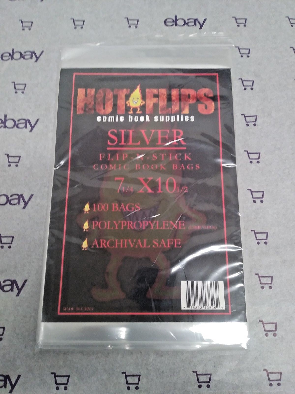 100 Silver Hot Flips Flip n Stick Comic Book Poly Bags Free Shipping