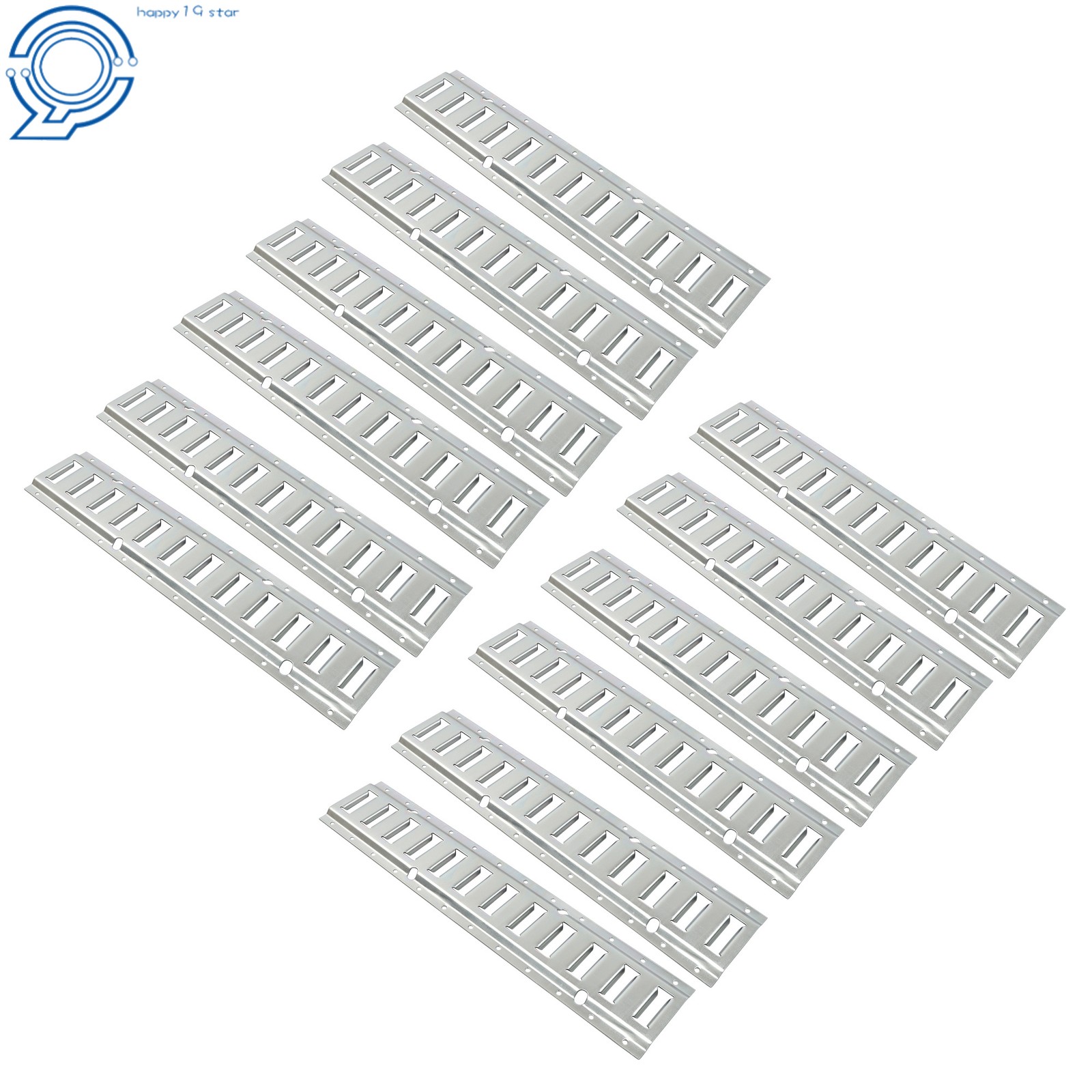 12 Pack 2' E Track Tie Down Rail Kit For RV Trailer Camper Truck Steel Silver