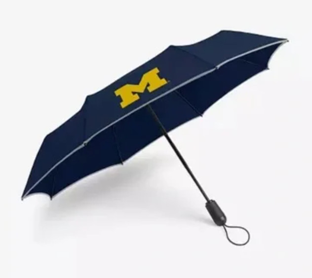 Weatherman Portable TRAVEL Umbrella University of Michigan School Logo **NEW**