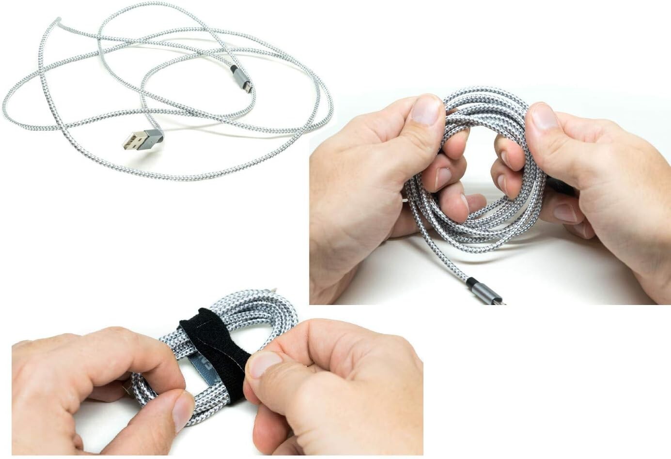 Versatile Cinch Straps 1" x 12" - 12 Pack Hook and Loop with Bonus Cable Ties
