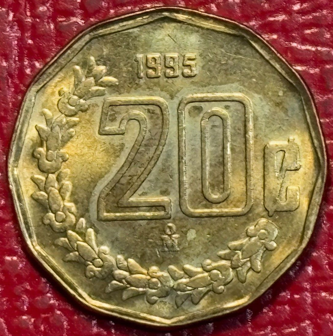 HIGH GRADE UNC 1995 MEXICO 20 CENTAVOS COIN-APR525
