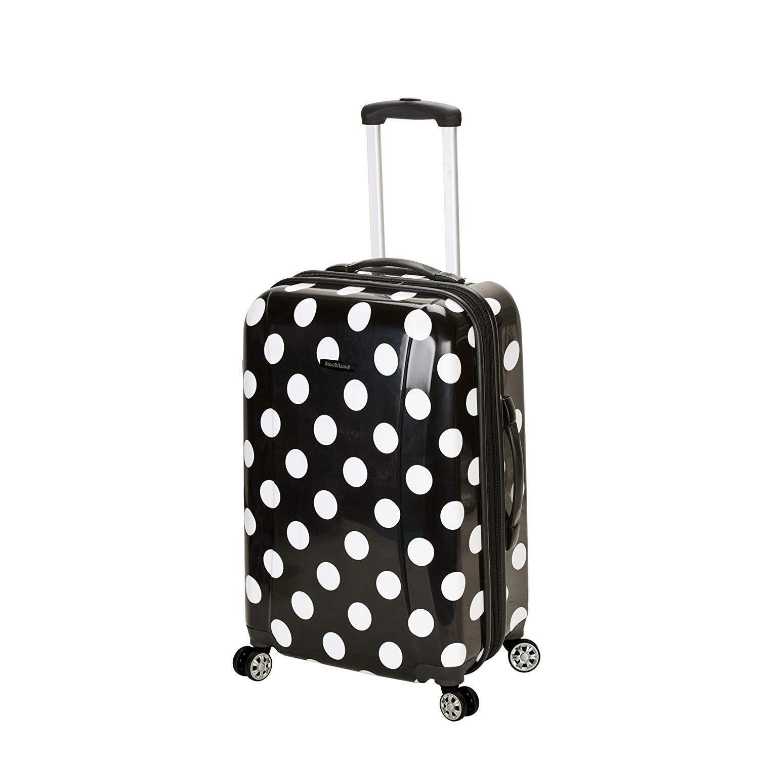 Laguna Beach Hardside Spinner Wheel Luggage, Black Dot, Carry-On 20"