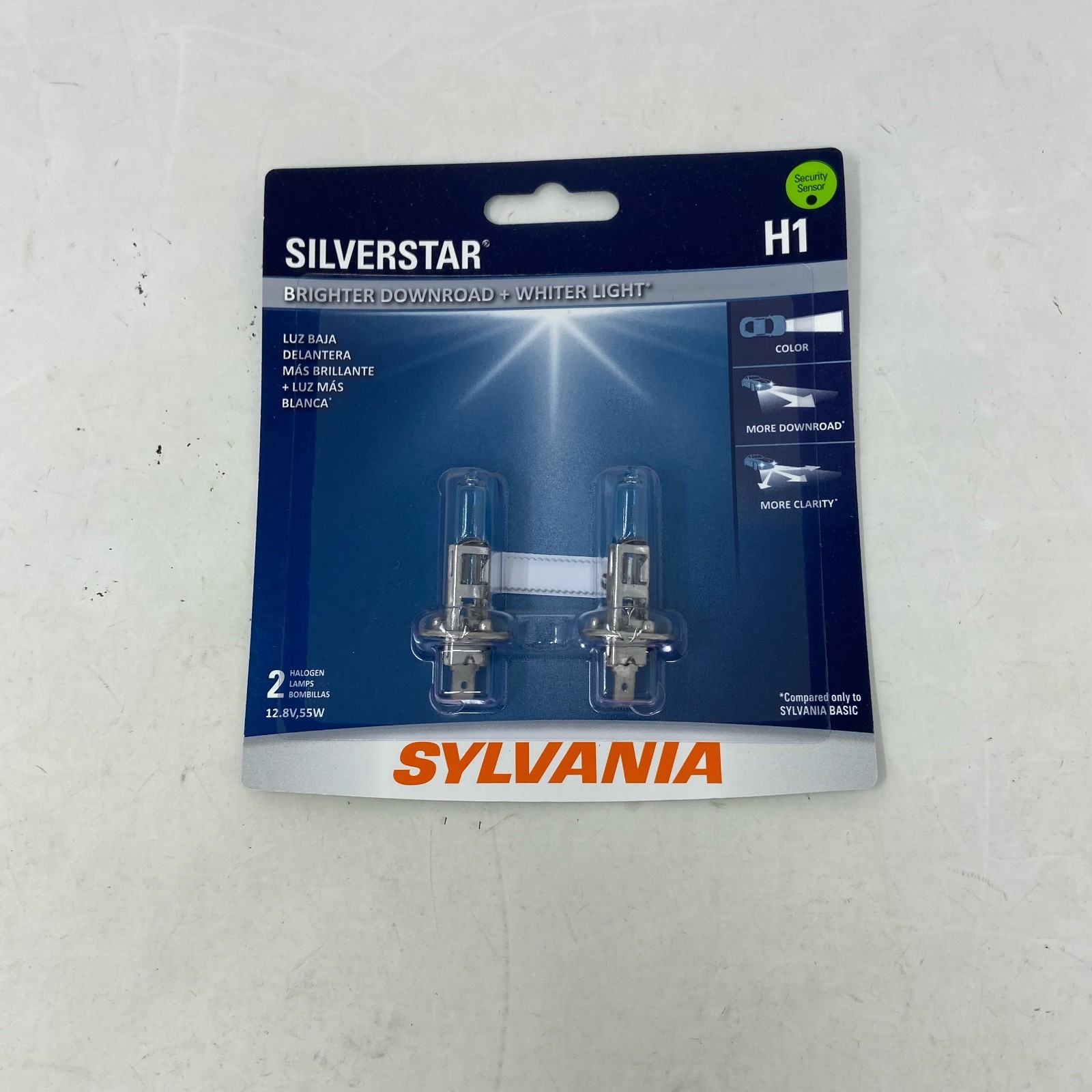 SYLVANIA SilverStar H1 Halogen Headlight Bulbs 2-Pack, White