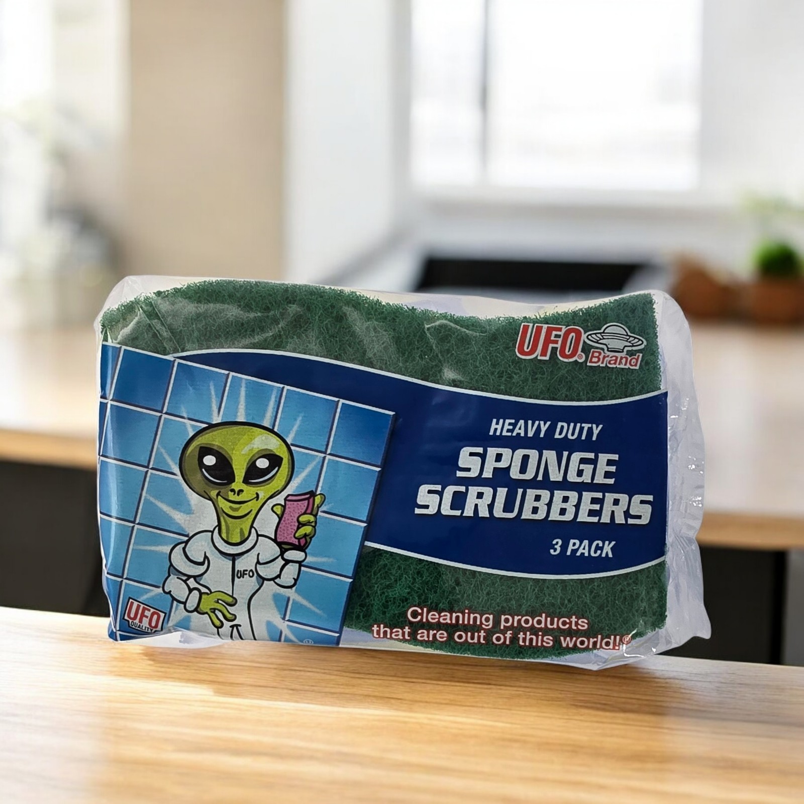 UFO Heavy Duty Sponge Scrubbers. Made In The USA. 3 Packs Of 3- 9 Total