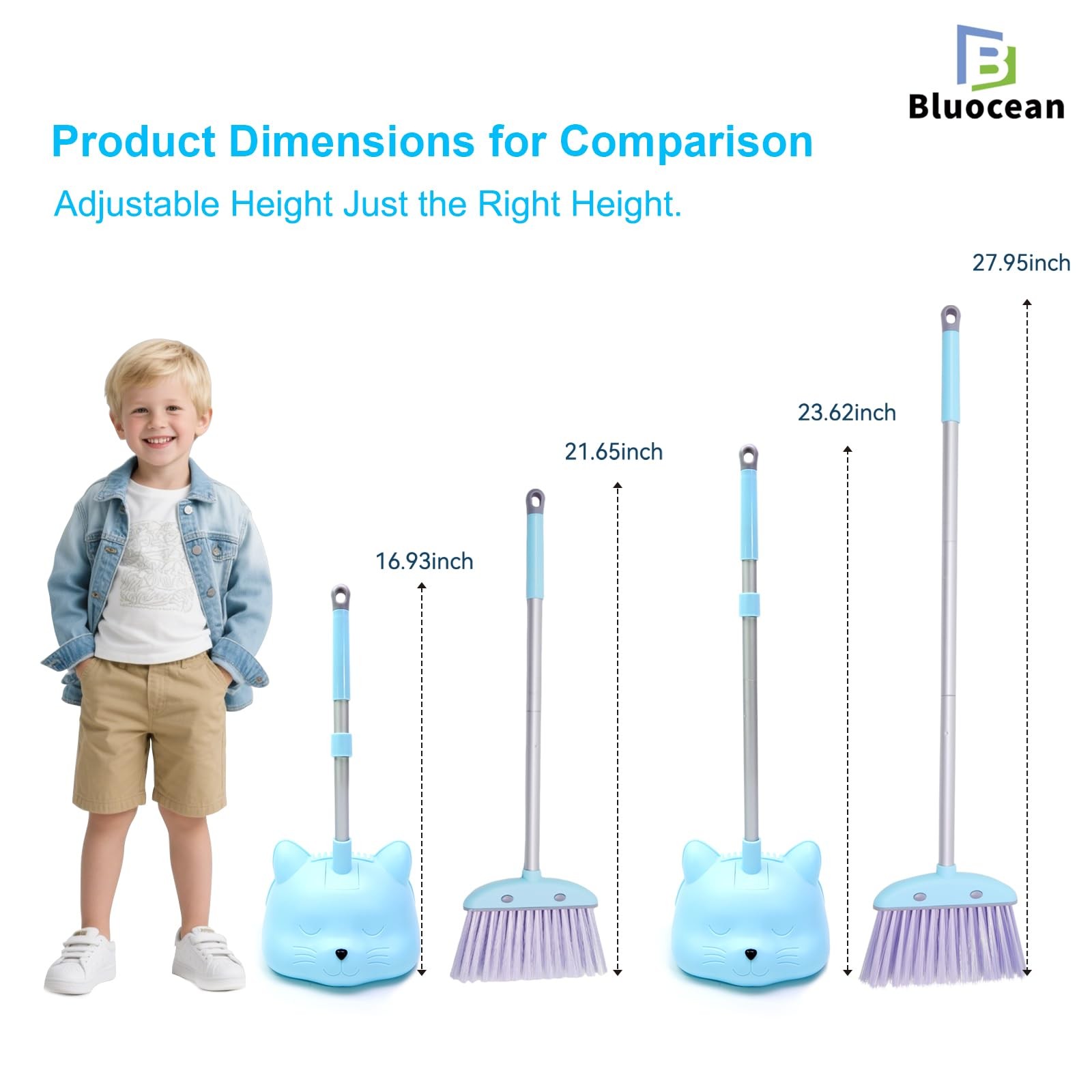 28'' Kids Mini Broom Dustpan Set - Toddler Cleaning Toy Toddler Household Helper