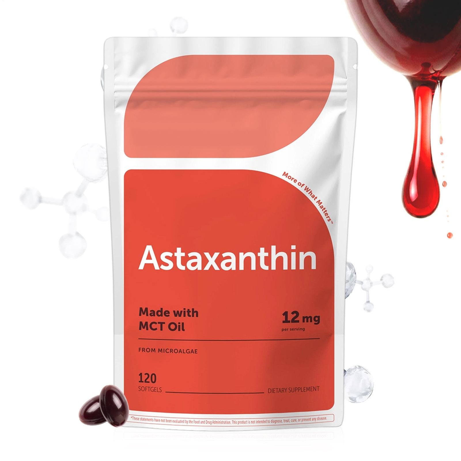 Astaxanthin Softgels 24mg 120 Count Micro Ingredients Month Supply Strength