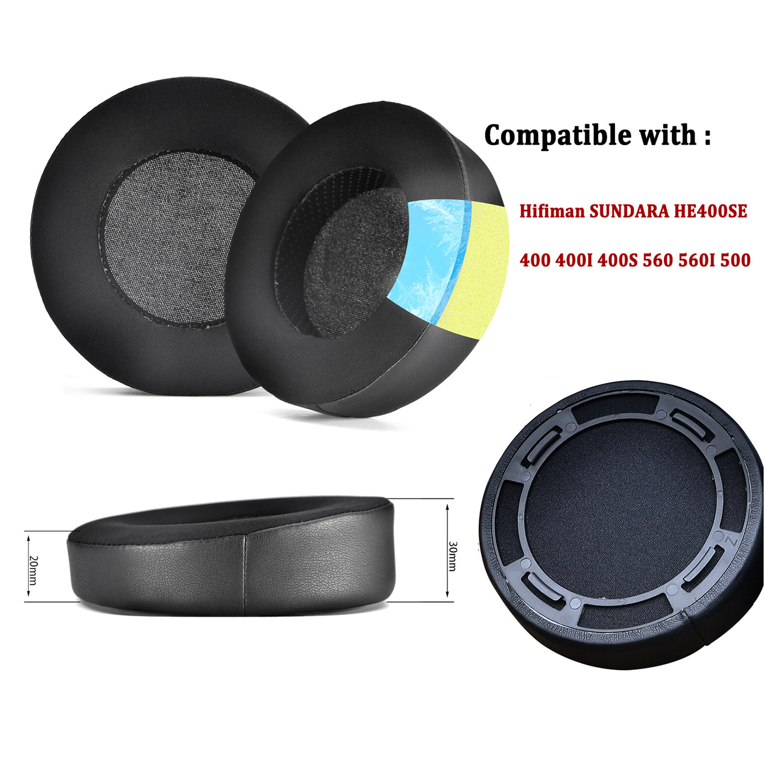 Cooling Gel Ear Pads Cushions for Hifiman SUNDARA HE400SE 400 400I 400S 560 560I