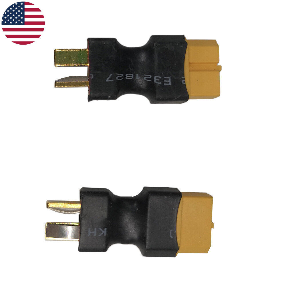 2 Male Deans Type T-plug to Female XT60 RC Battery Adapter US NEW