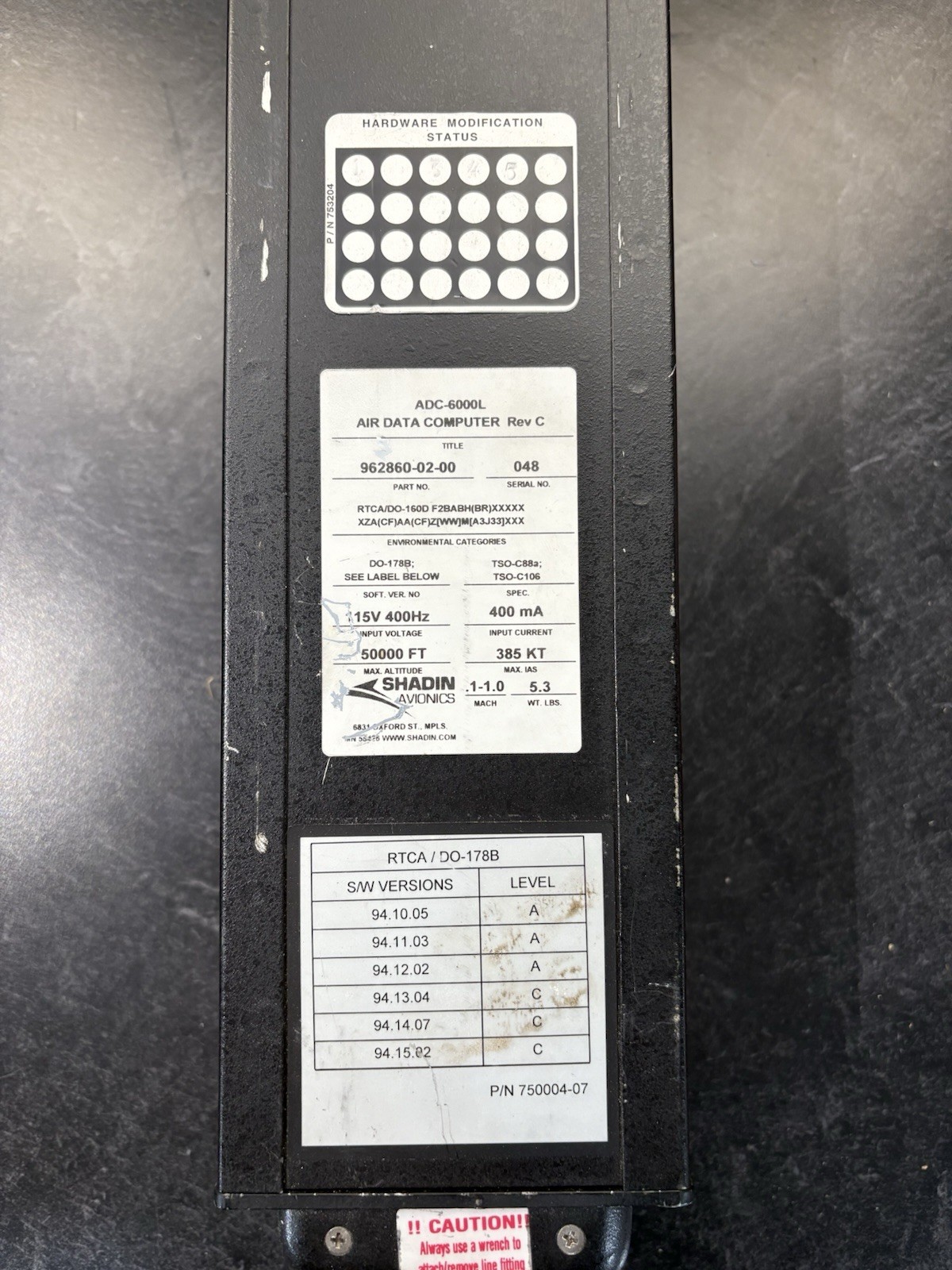 SHADIN ADC-6000L AIR DATA COMPUTER