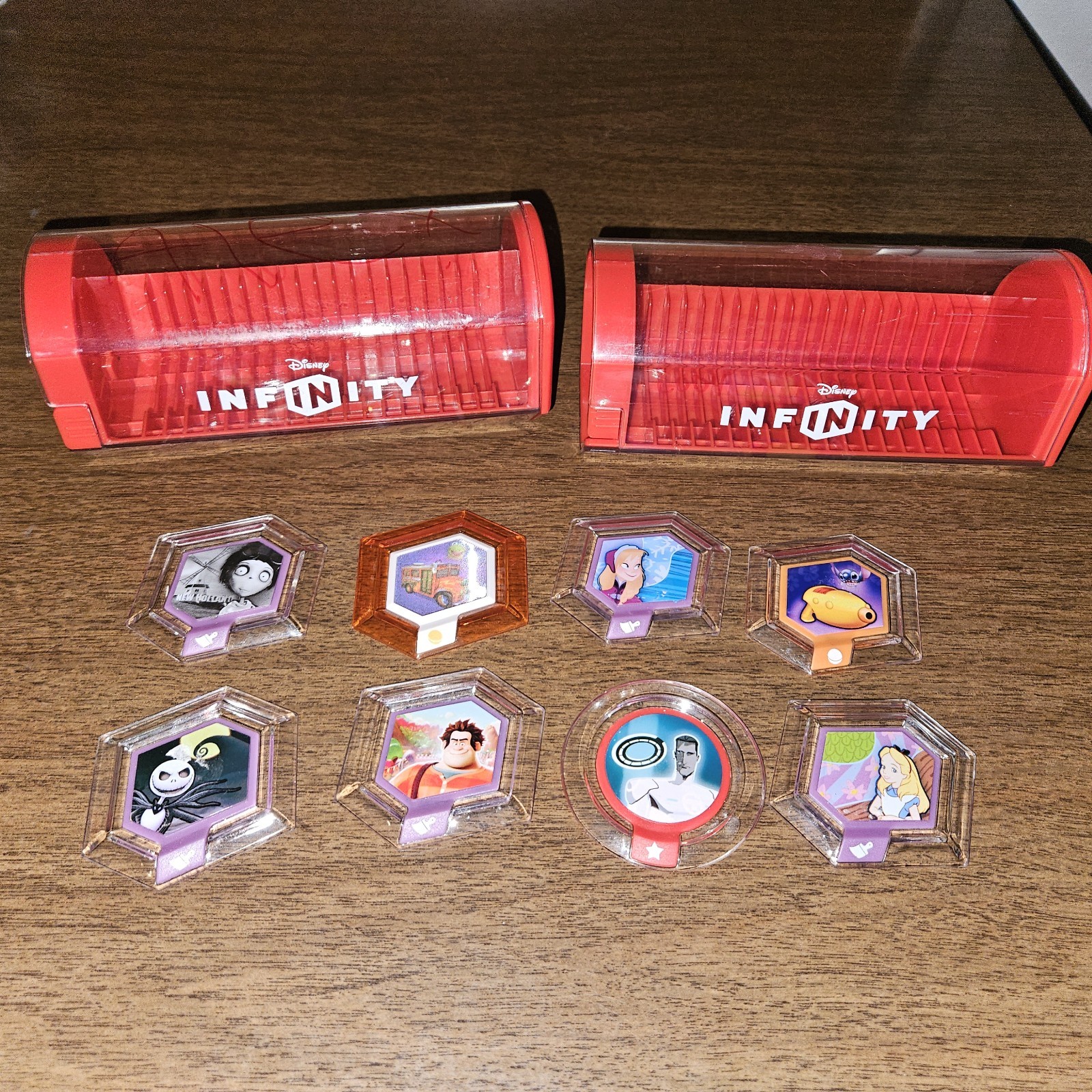 Disney Infinity Power Discs 1.0 Lot Of 8 With 2 Power Capsule's