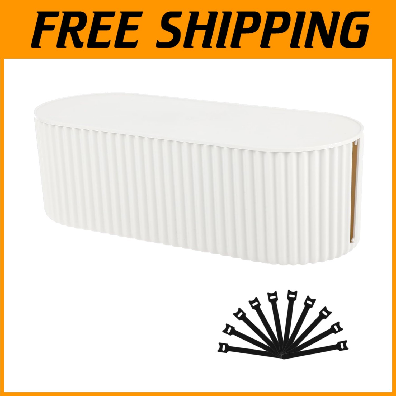Cable Management Box for Chargers, Adapters - White