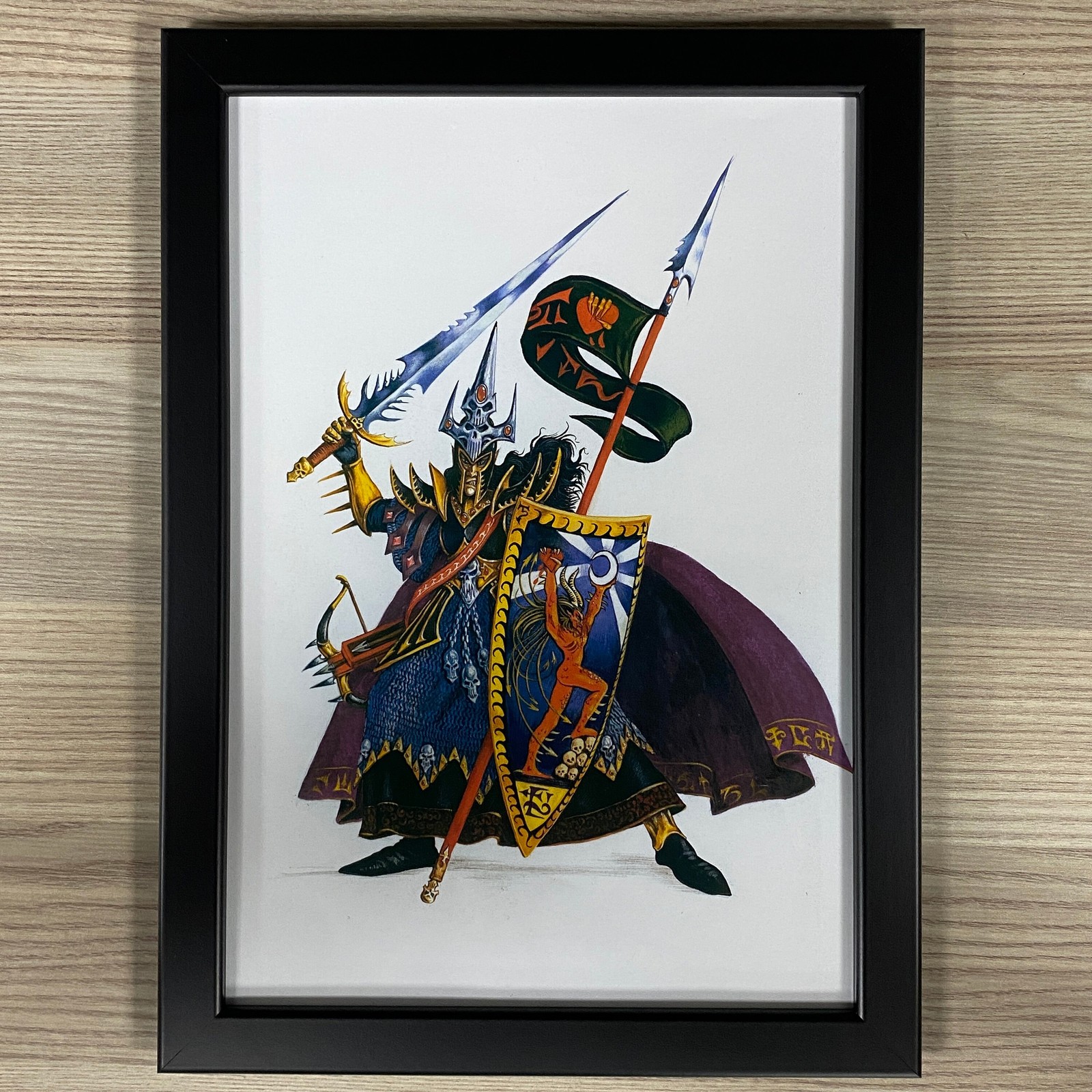 URIAN POISONBLADE FRAMED ART DARK ELF DAVE GALLAGHER WARHAMMER FANTASY OLD WORLD