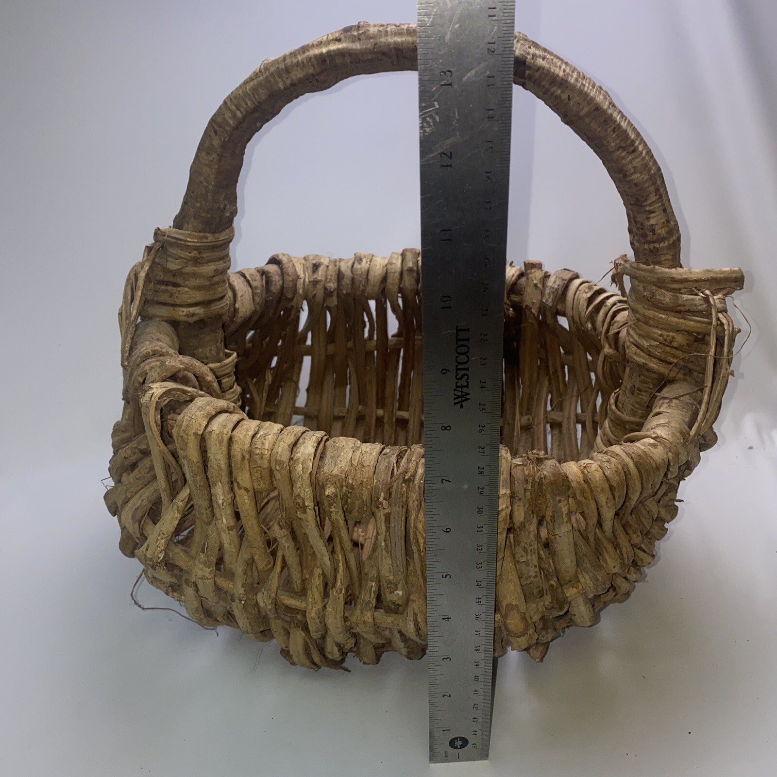 Vintage Rustic Wooden Farmhouse Handmade Basket
